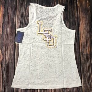 NUYU LSU Tigers Louisiana State University Womens Burnout Tank Top Size Small